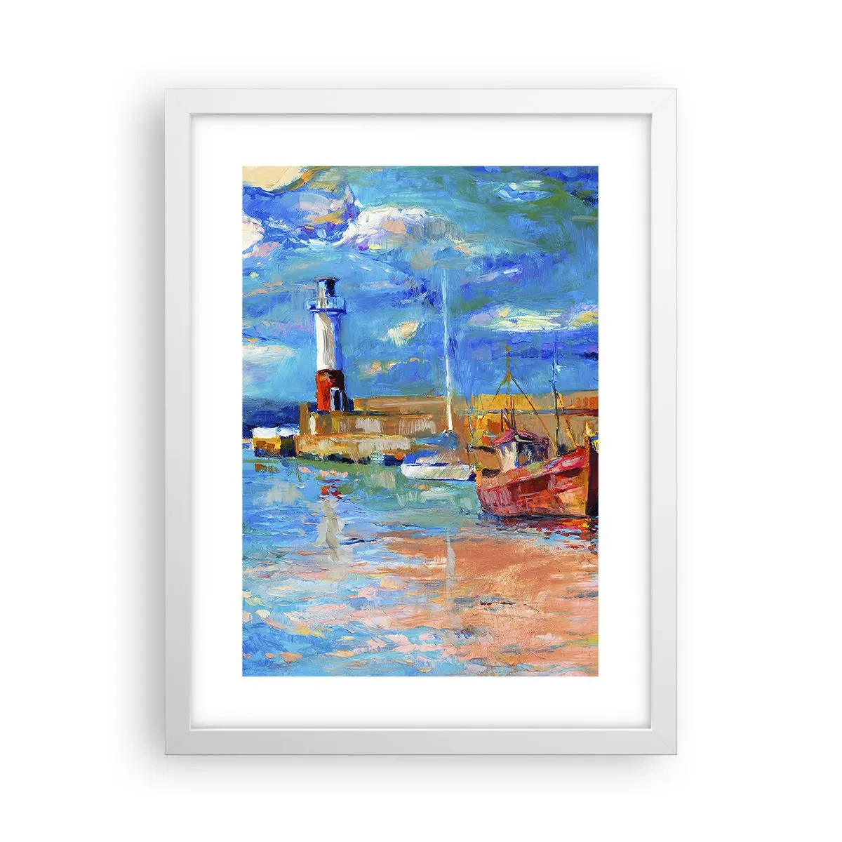 Poster în ramă albă - După-amiază în golful de curcubeu - 30x40 cm