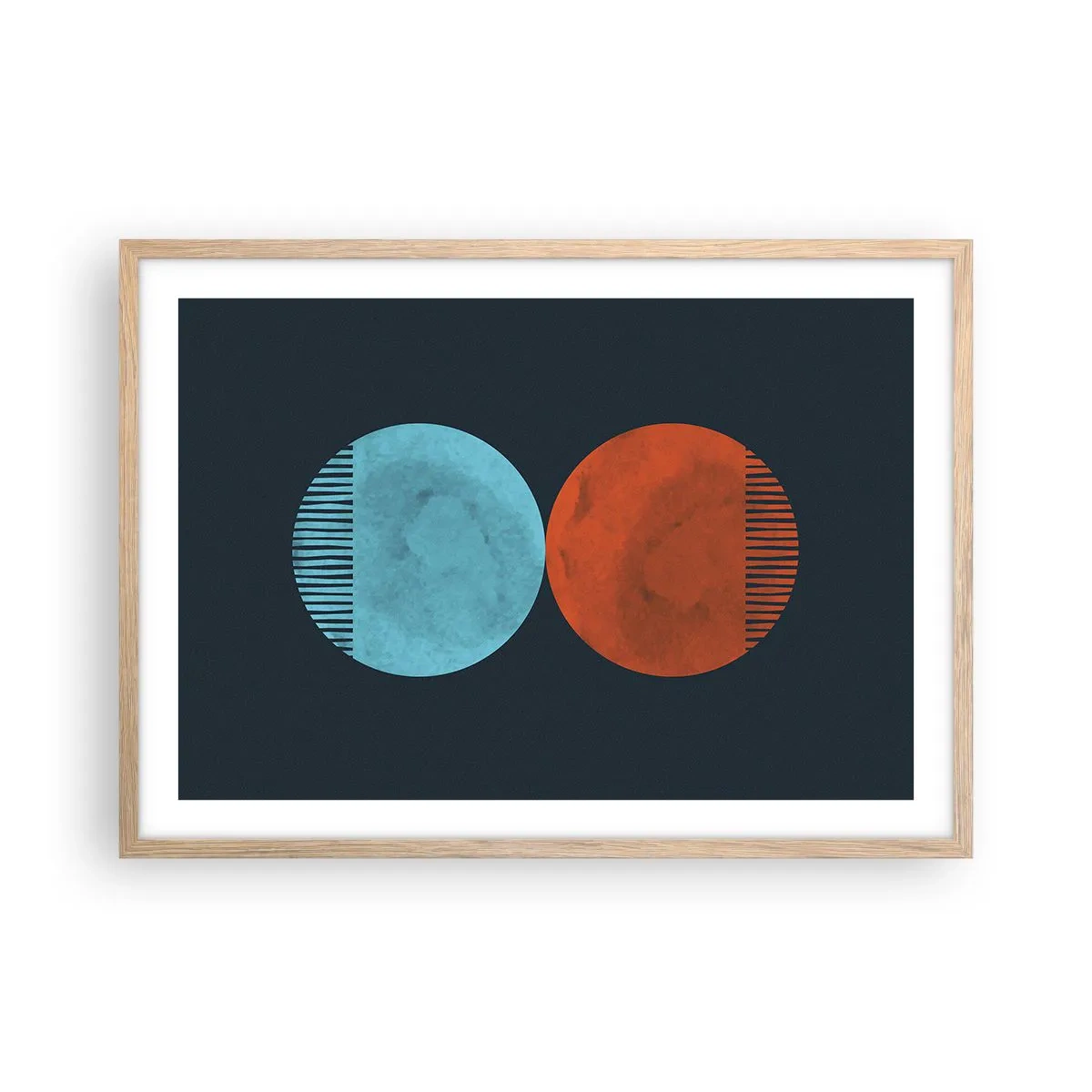 Poster în ramă de stejar deschis - Doar geometrie? - 70x50 cm