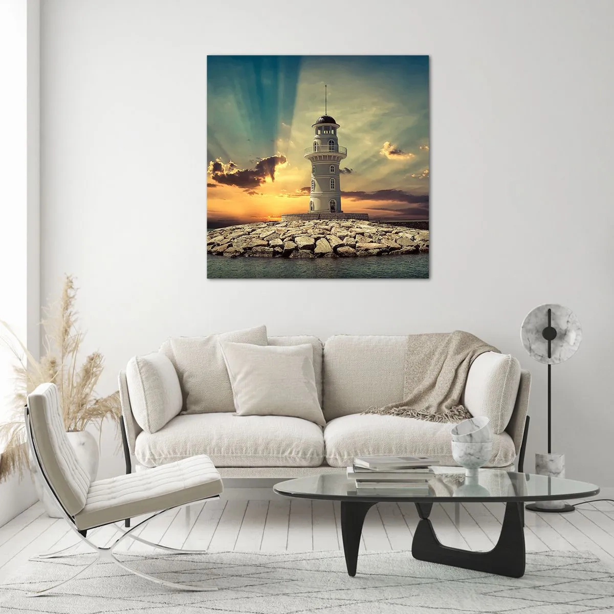 Tablou pe sticlă - Lumină - Bunătate - Frumusețe - 60x60 cm