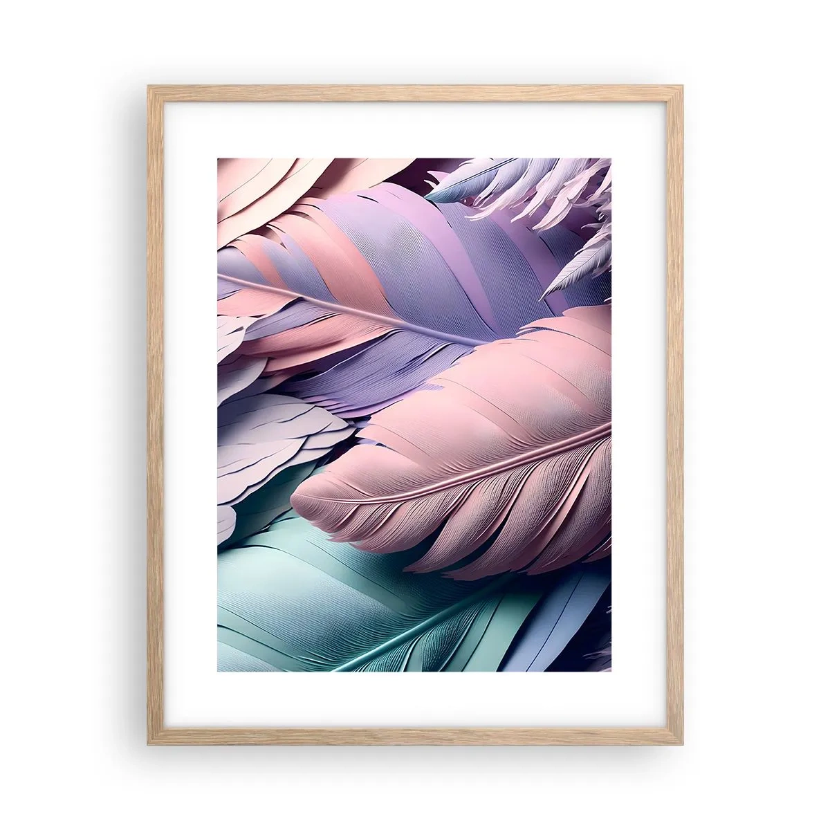 Poster în ramă de stejar deschis - Eleganța păsărilor - 40x50 cm