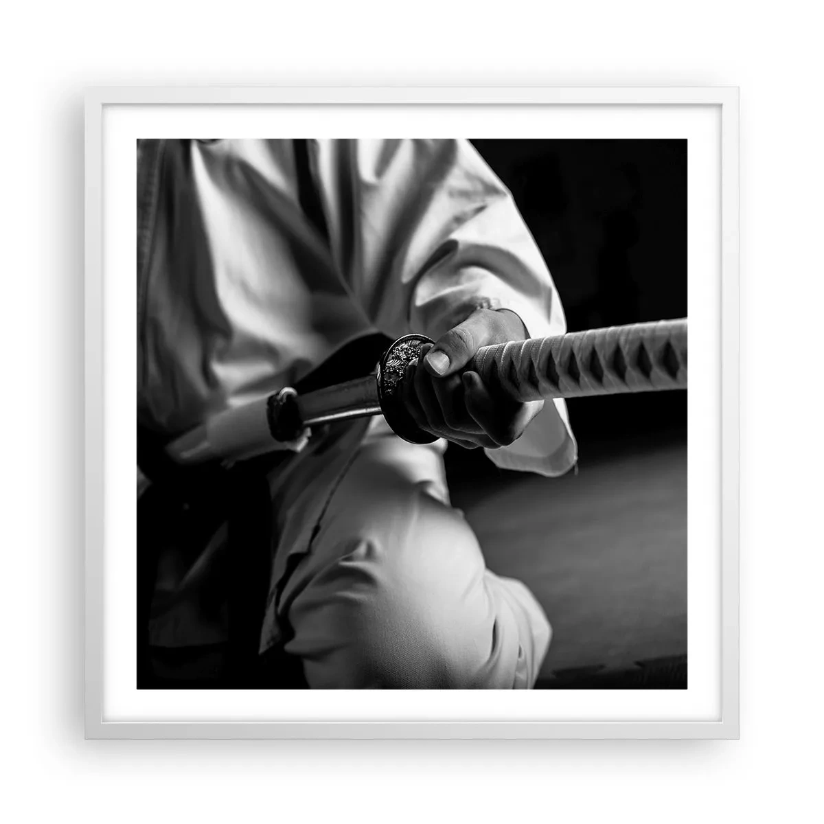 Poster în ramă albă - Sufletul unui războinic - 60x60 cm