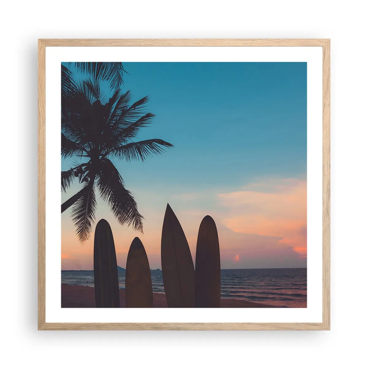 Poster în ramă de stejar deschis - Și mâine ne vom distra - 60x60 cm