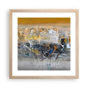 Poster în ramă de stejar deschis - Totul va fi bine - 40x40 cm