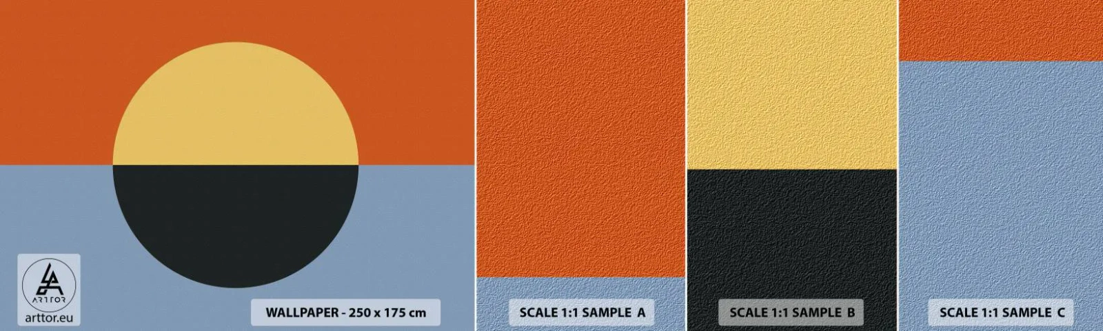 Mostră tapet autocolant Deluxe Sticker - O compoziție de căldură și răcoare - Abstracția, Bucată, Grafică - 100x30 cm