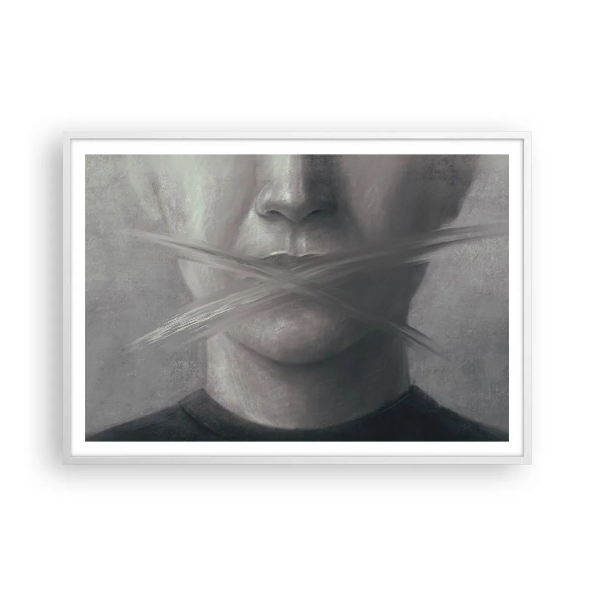 Poster în ramă albă - Nici un cuvânt - 100x70 cm