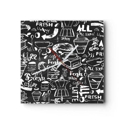 Ceas de perete - Ceas pe sticlă - All you need is… - 30x30 cm