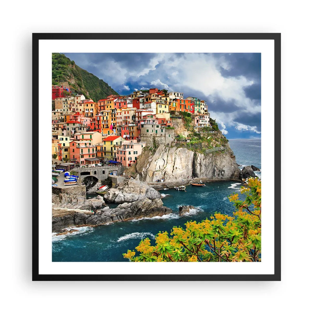 Poster în ramă neagră - Îmbrățișați de stânci - 60x60 cm