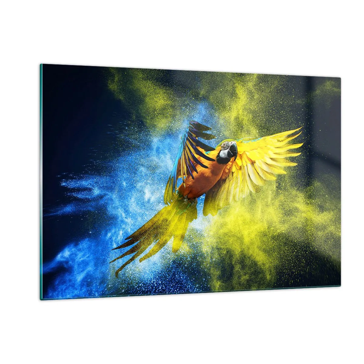 Tablou pe sticlă - În praful albastru-auriu - 120x80 cm