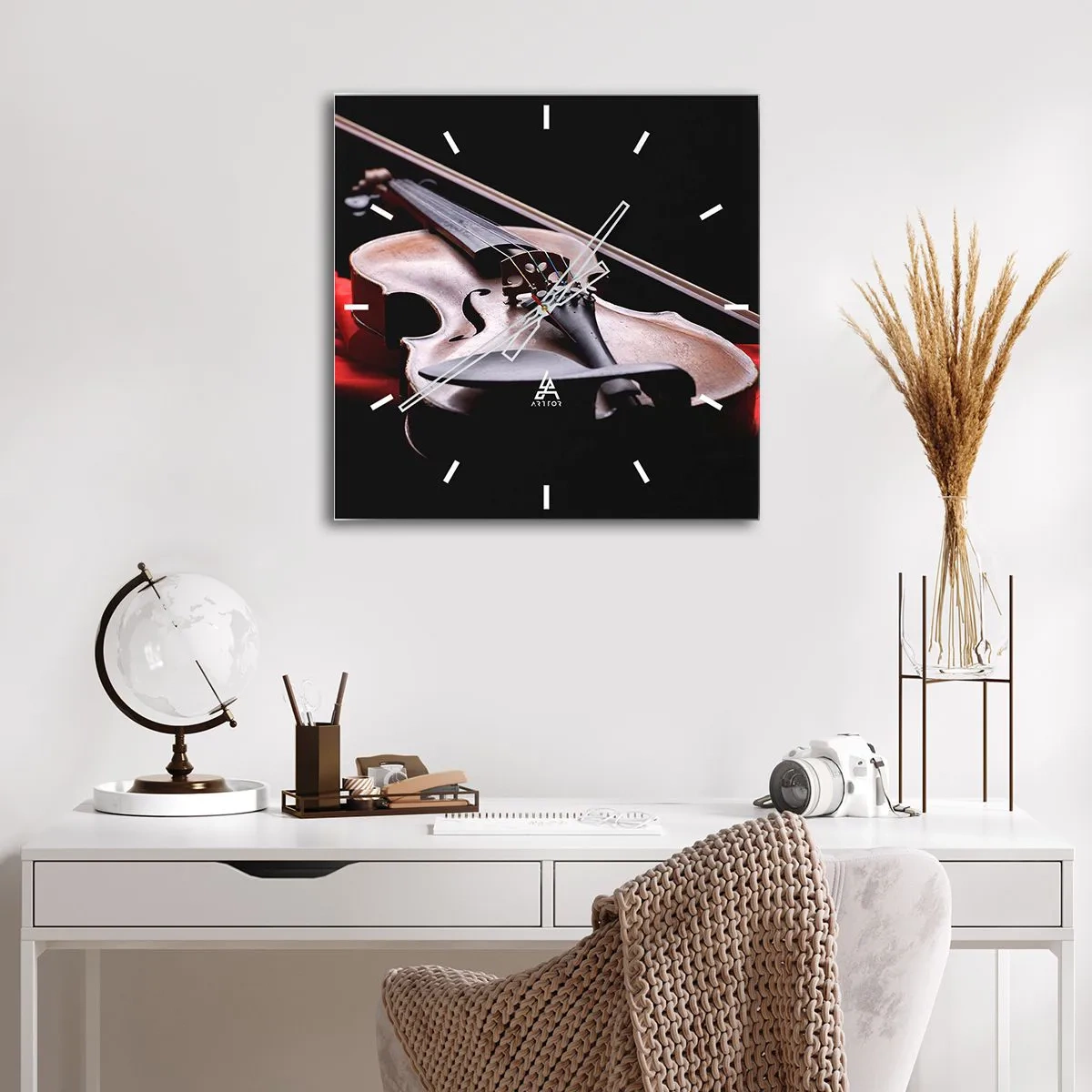 Ceas de perete - Ceas pe sticlă - Muzica sentimentelor - 40x40 cm