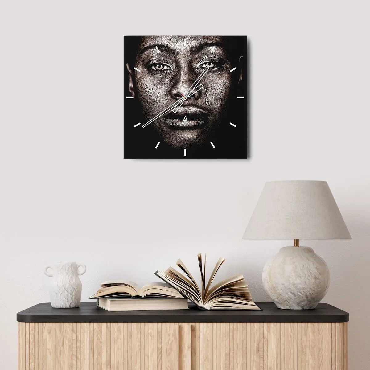 Ceas de perete - Ceas pe sticlă - O singură lacrimă - 40x40 cm