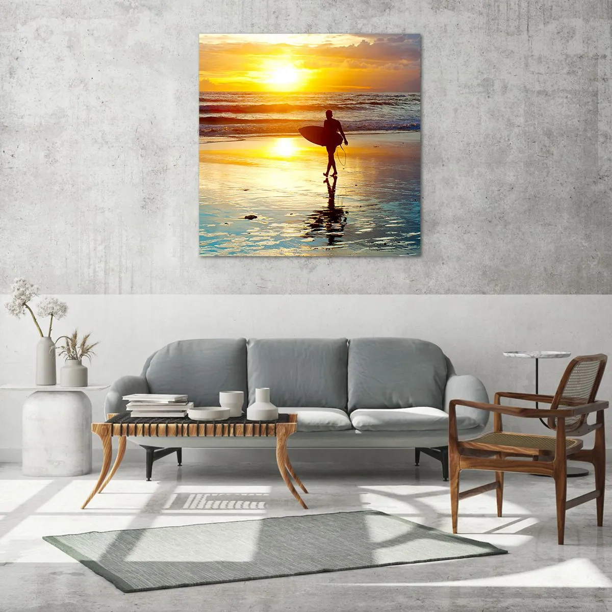 Tablou pe sticlă - Întoarcerea războinicului - 70x70 cm