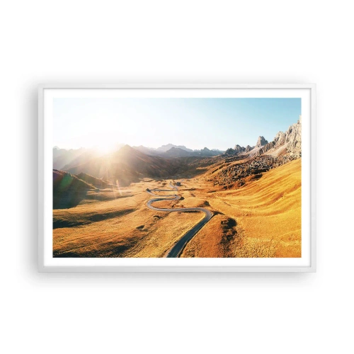 Poster în ramă albă - Într-o vale de aur - 91x61 cm