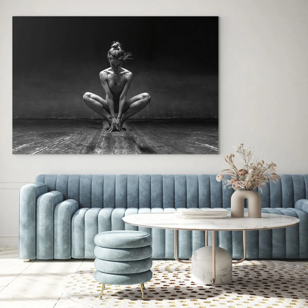 Tablou pe sticlă - Energie de dans concentrată - 120x80 cm