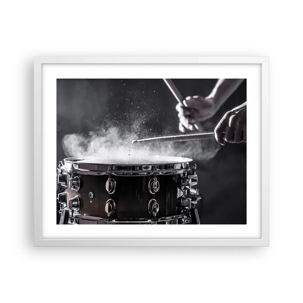 Poster în ramă albă - Pulsul muzicii - 50x40 cm