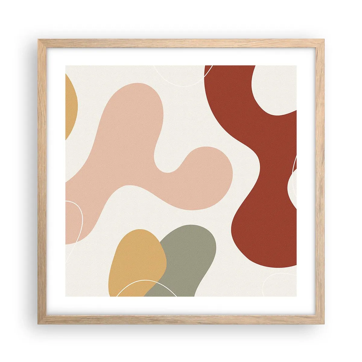 Poster în ramă de stejar deschis - Pete colorate? - 50x50 cm