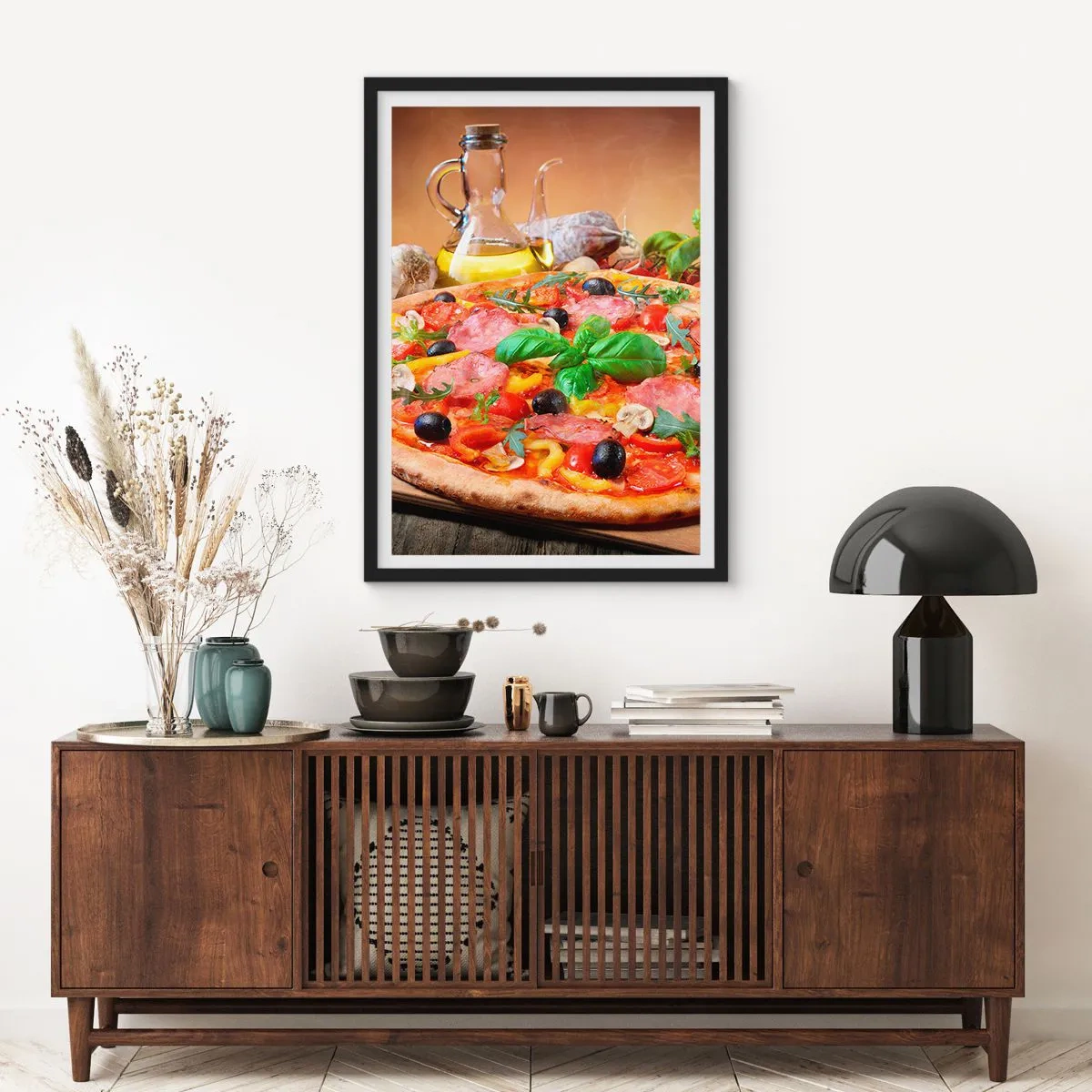 Poster în ramă neagră - Cu o adevărată aromă italiană - 40x50 cm