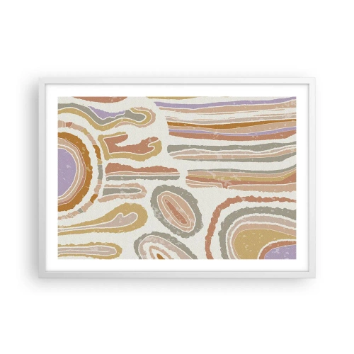 Poster în ramă albă - Secțiuni colorate - 70x50 cm