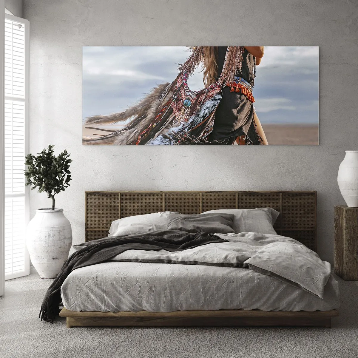 Tablou pe sticlă - Iubita șamanului - 140x50 cm