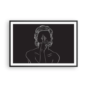 Poster în ramă neagră - Frumusețea înflorește în tăcere - 91x61 cm