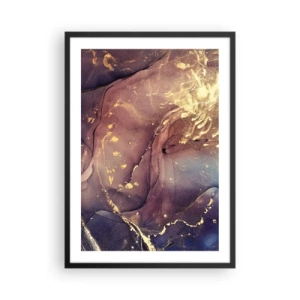 Poster în ramă neagră - O compoziție abstractă cu nuanțe de auriu și maro într-un stil artistic. - 50x70cm - Materie și spirit - Decorațiune modernă pentru perete pentru living și dormitor ARTTOR