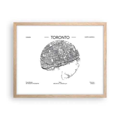 Poster în ramă de stejar deschis - Anatomia Toronto - 50x40 cm
