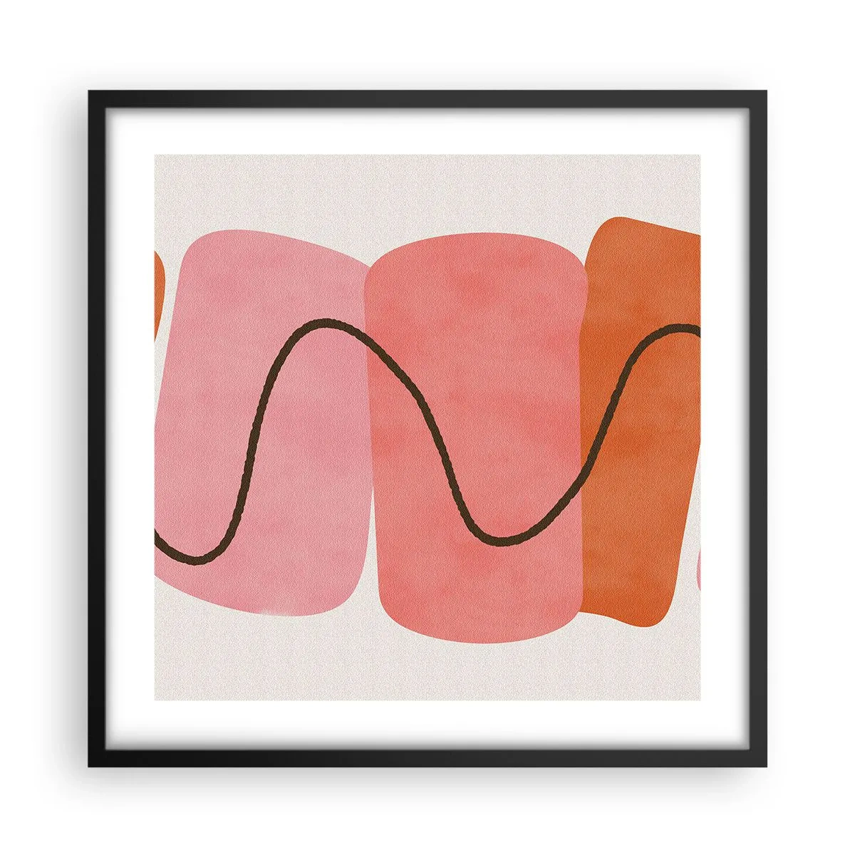 Poster în ramă neagră - Mișcarea blândă a formelor - 50x50 cm