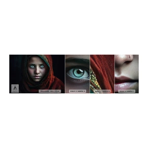 Mostră tapet autocolant Deluxe Sticker - Prințesa orientală - Fată, Portret, Pakistan - 100x30 cm