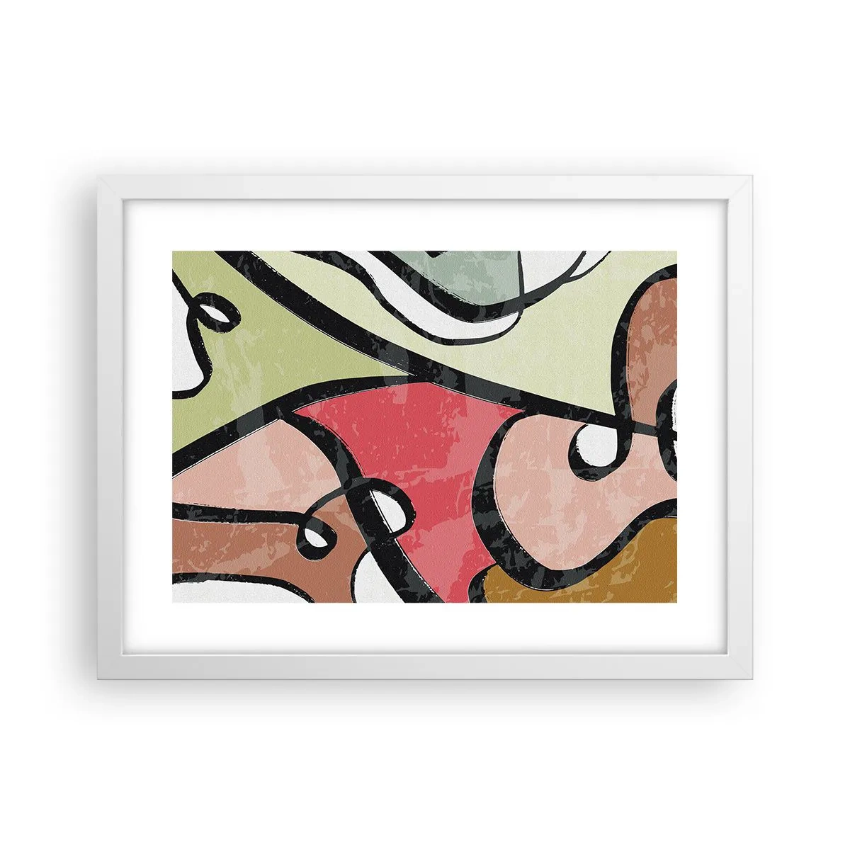 Poster în ramă albă - Piruetă printre culori - 40x30 cm