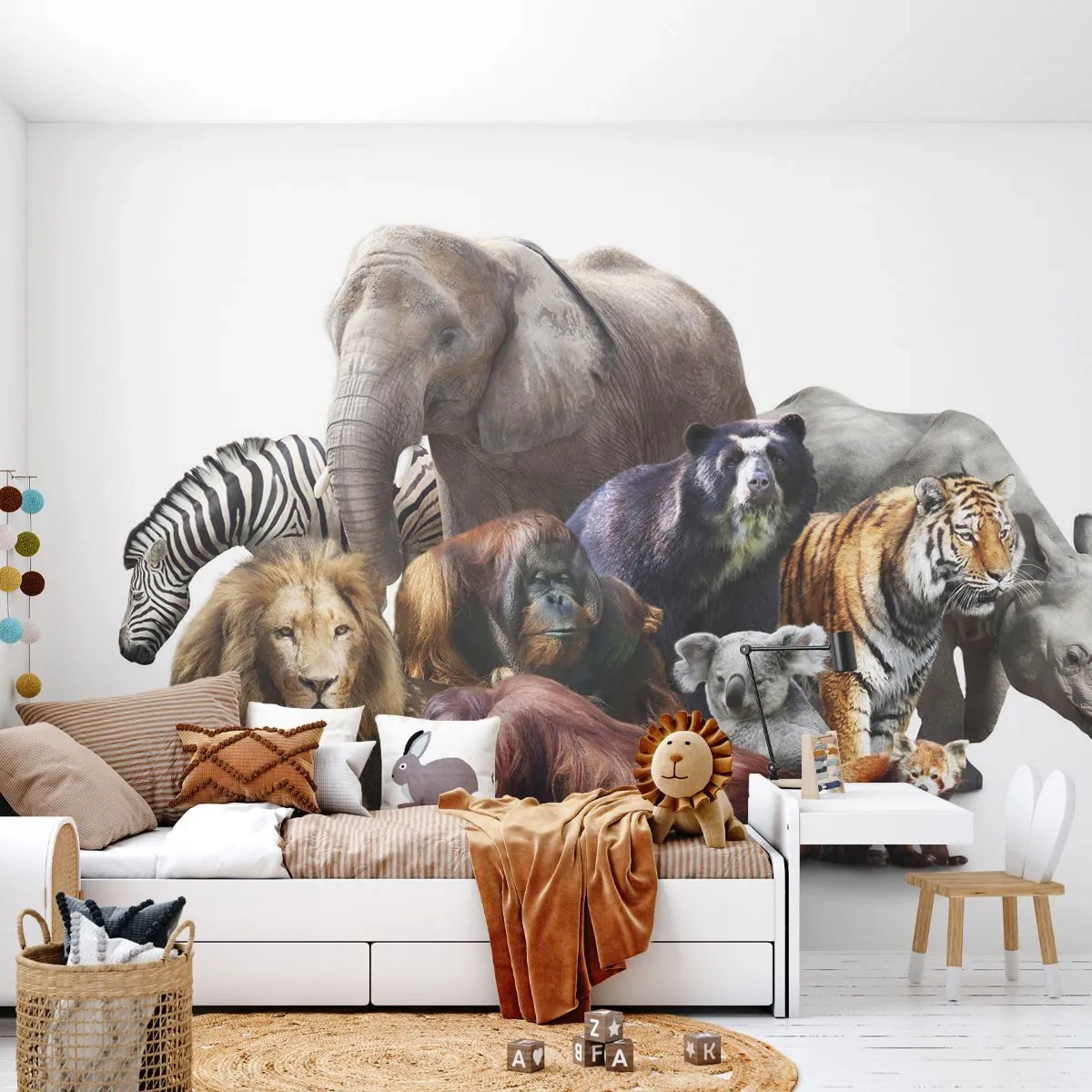 Tapet Autoadeziv Deluxe Sticker - Fotografia africană de familie - Abstracția, Animale, Cele cinci mari ale Africii - 250x175 cm
