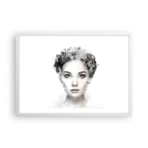 Poster în ramă albă - Un portret extrem de elegant - 70x50 cm