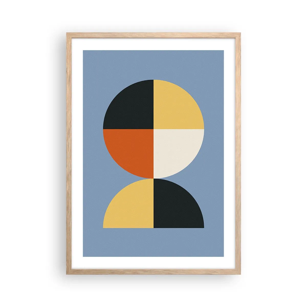 Poster în ramă de stejar deschis - Uită-te și numără - 50x70 cm