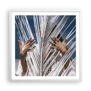 Poster în ramă albă - Prietena șamanului? - 60x60 cm