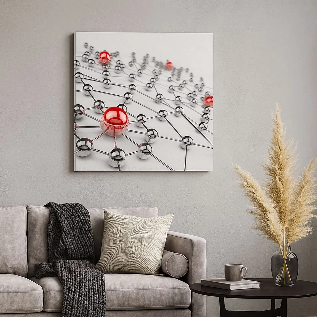 Tablou pe pânză - Plasă de argint - 30x30 cm