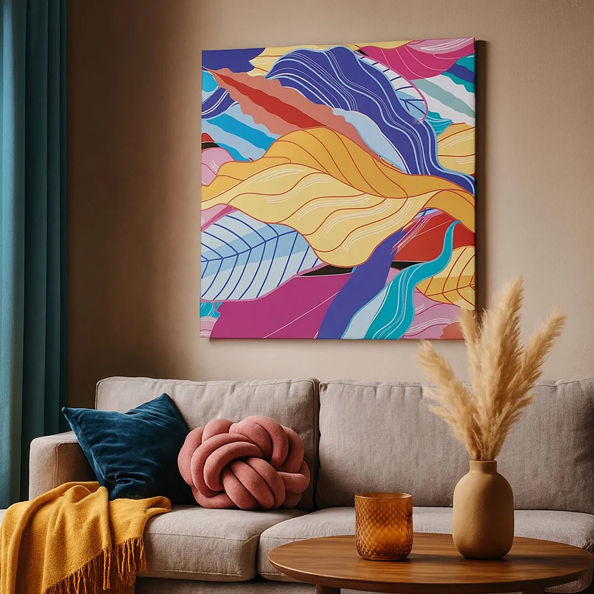 Tablou pe pânză - O dezordine colorată - 30x30 cm