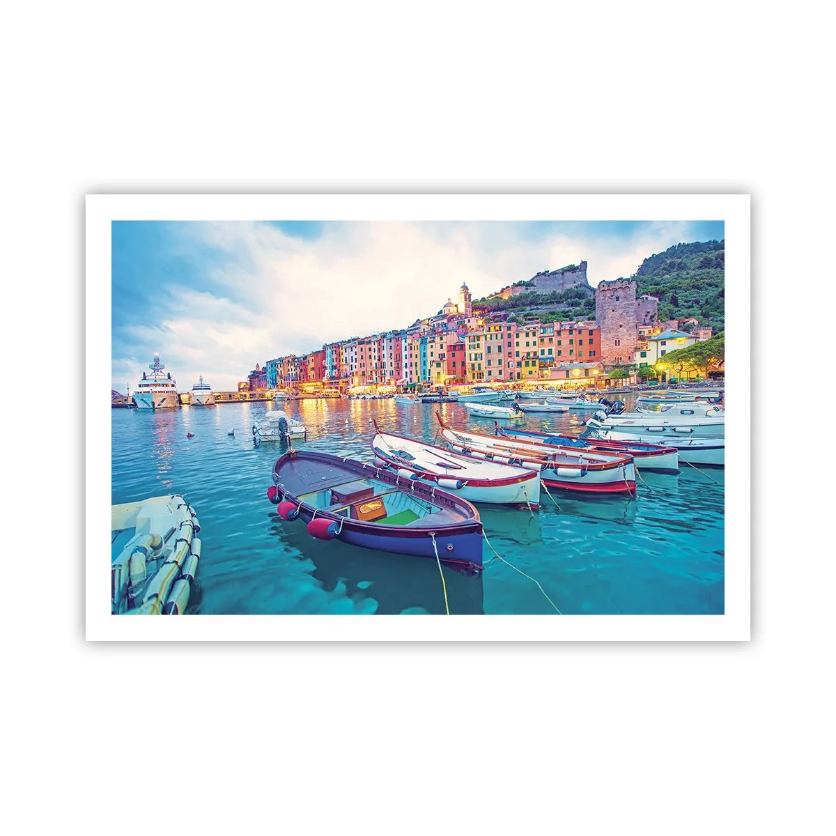 Poster - O seară plină de culoare în port - 91x61 cm