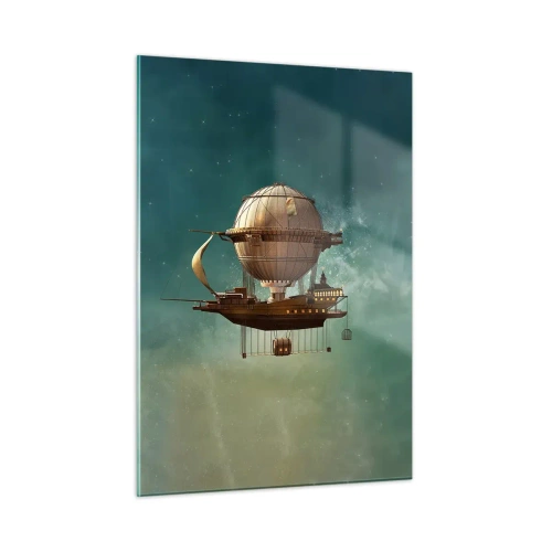 Tablou pe sticlă - Jules Verne vă transmite salutări - 50x70 cm