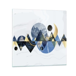 Tablou pe sticlă - Peisaj geometric - 60x60 cm