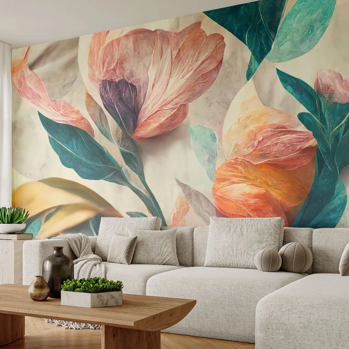 Tapet Standard Eco - Flori din insulele sudice - Flori, Epocă, Botanică - 350x256 cm