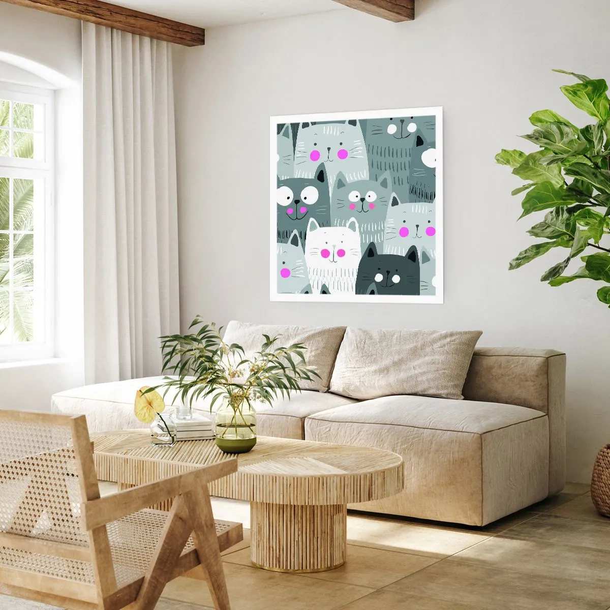 Poster - Lumea felină - 60x60 cm