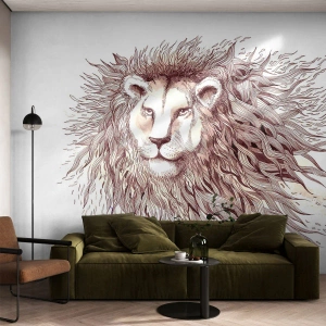 Tapet Autoadeziv Deluxe Sticker - Împăratul flamboaiant - Animale, Leu, Abstracția - 250x175 cm