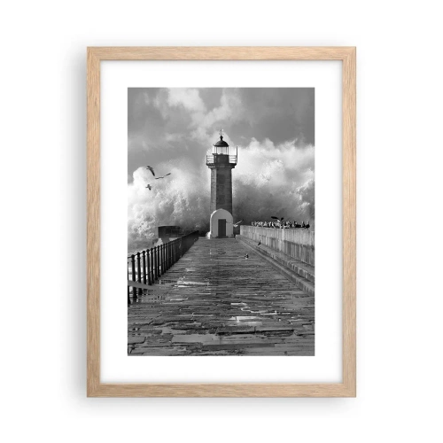 Poster în ramă de stejar deschis - Fără frică - 30x40 cm