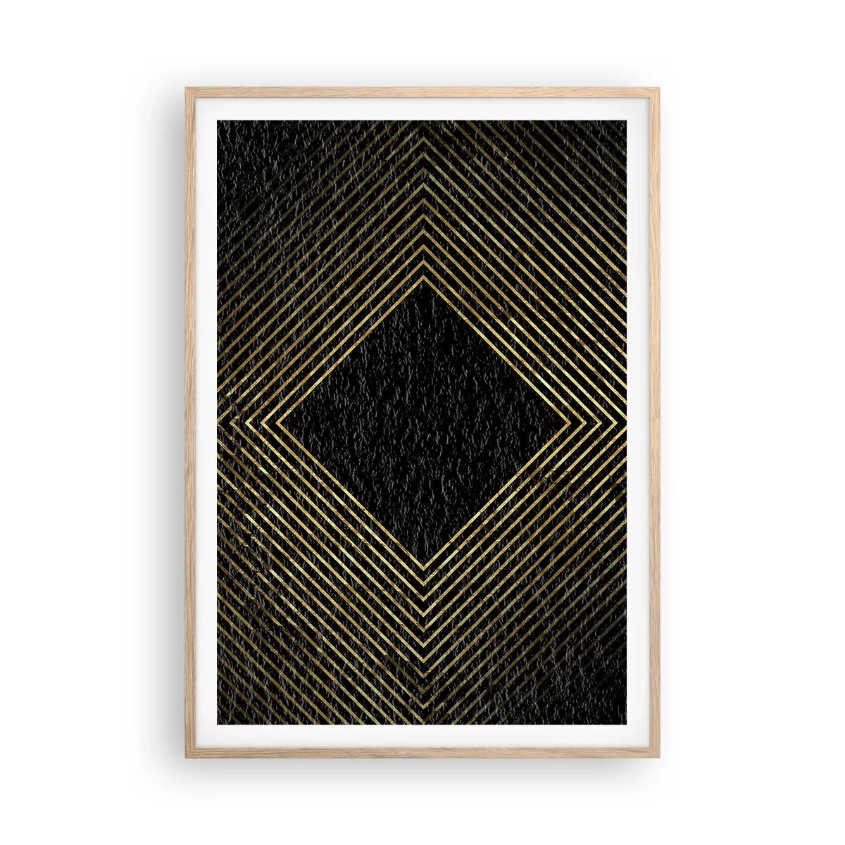 Poster în ramă de stejar deschis - Geometrie în stil glamour - 70x100 cm
