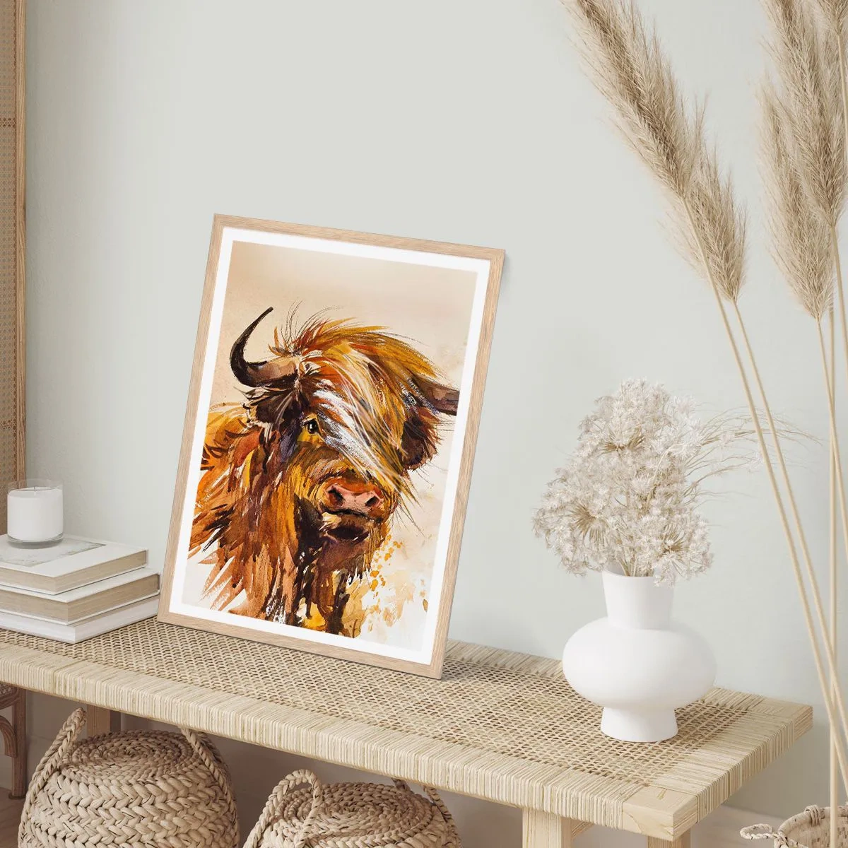 Poster în ramă de stejar deschis - Mândria vânătorului - 70x100 cm