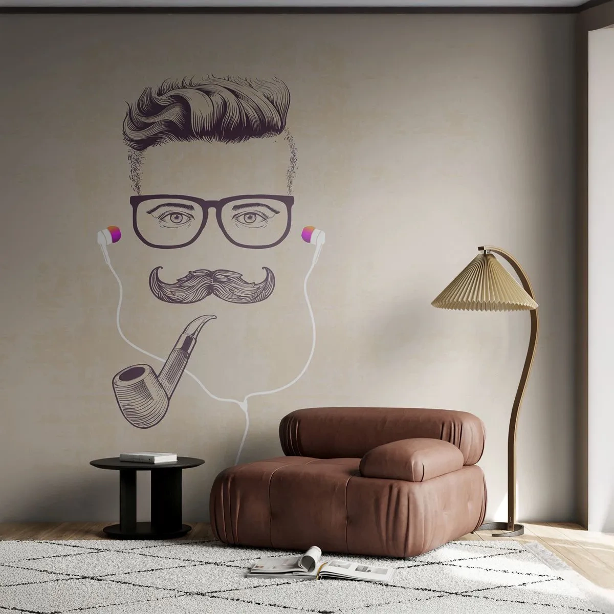 Tapet Autoadeziv Deluxe Sticker - Un bărbat adevărat? - Om, Abstracția, țeavă - 250x175 cm