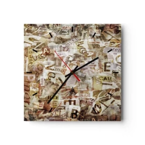 Ceas de perete - Ceas pe sticlă - Îi unesc pe cei care stau la taclale - 40x40 cm