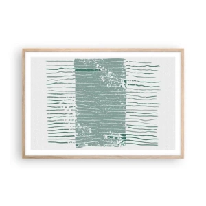 Poster în ramă de stejar deschis - Abstracție marină - 91x61 cm