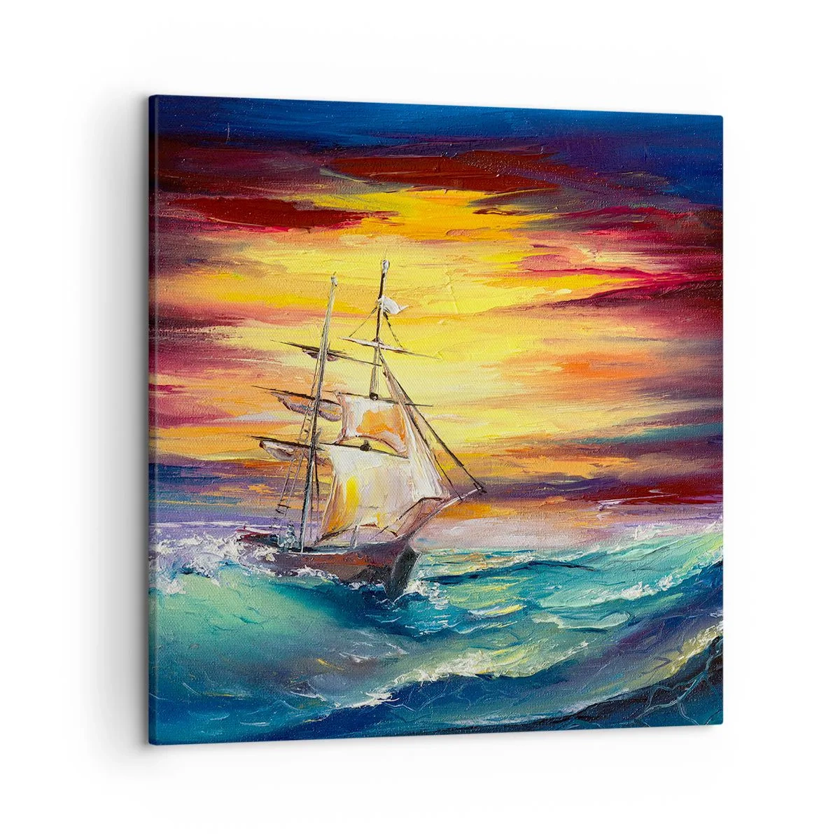 Tablou pe pânză - Înfruntând valurile - 50x50 cm