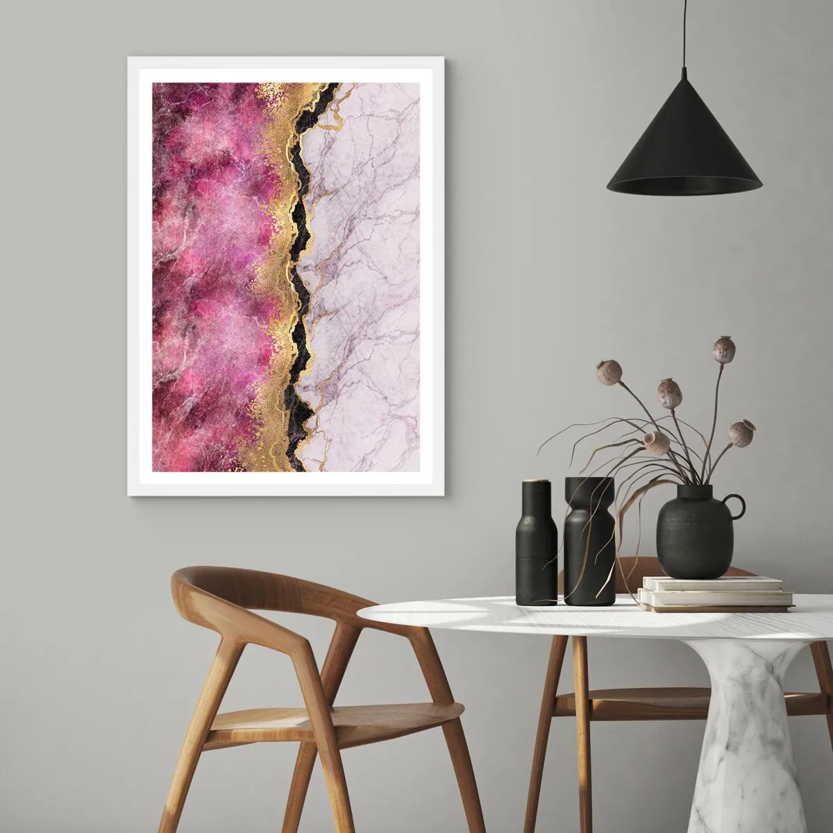 Poster în ramă albă - La graniță - 70x100 cm