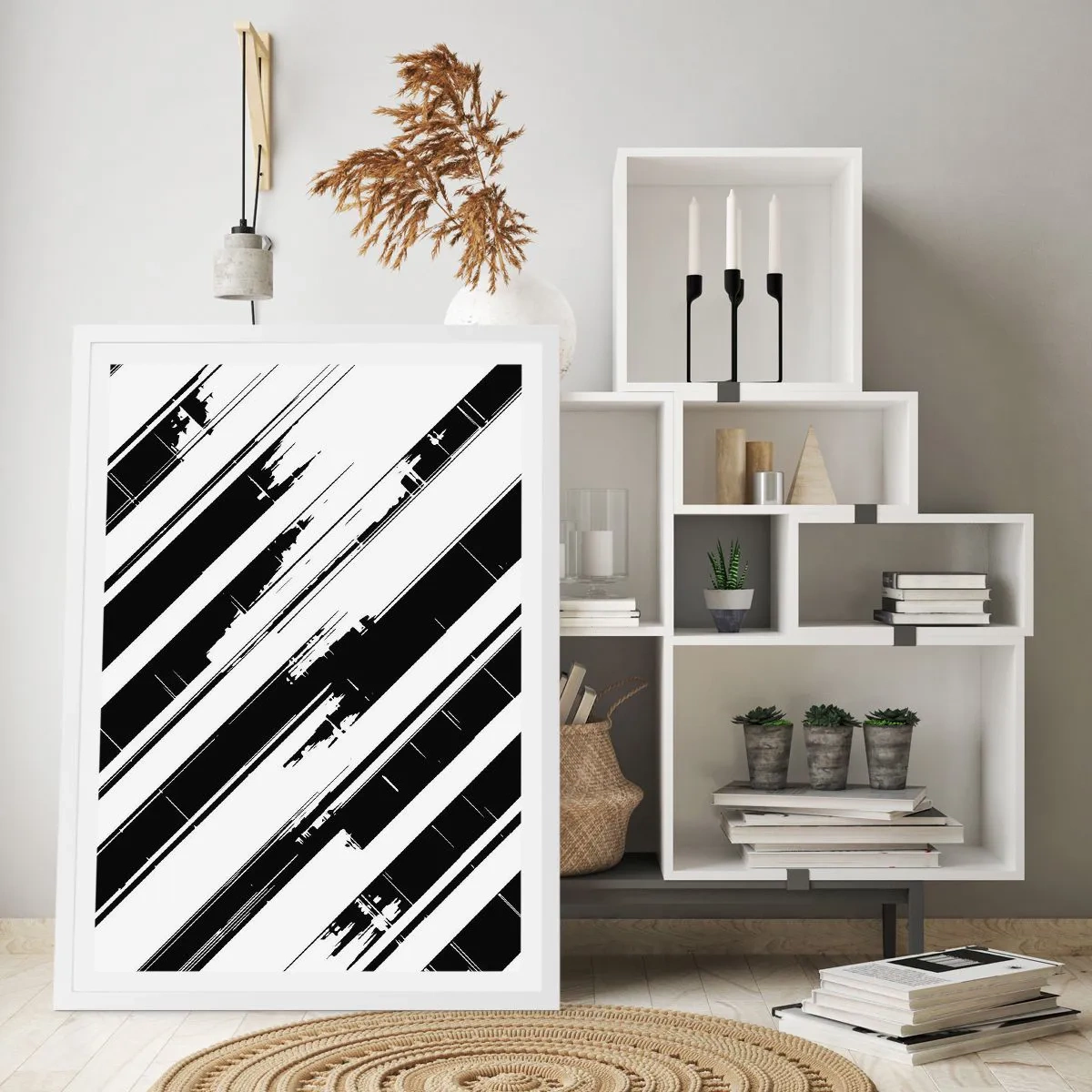 Poster în ramă albă - Compoziție intensă și dinamică - 30x40 cm