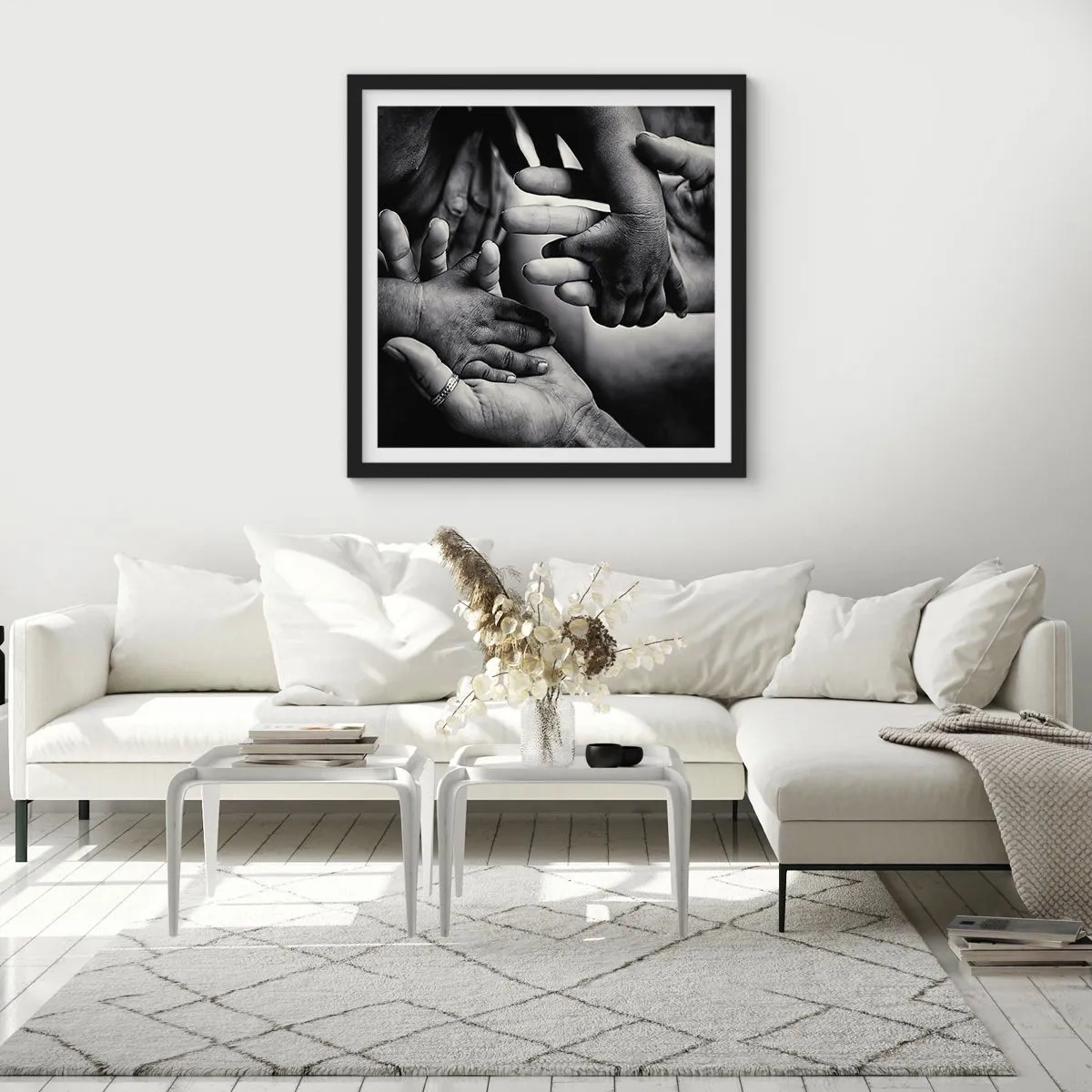 Poster în ramă neagră - A fi om - 50x50 cm